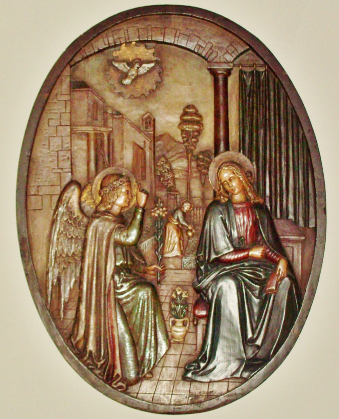 The Annunciation:  A Rosary Plaque from the cloister in St Dominic's Stone